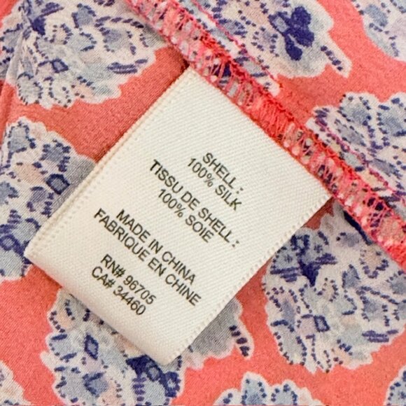 Rebecca Taylor $250 Size 2 XS 100% Silk Amanda Coral Print Sleeveless Tunic Top - Picture 8 of 10